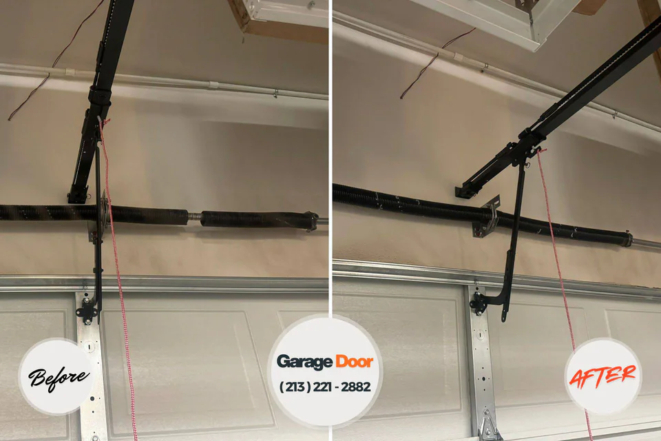 Before and after: garage door repair Stock Island, FL